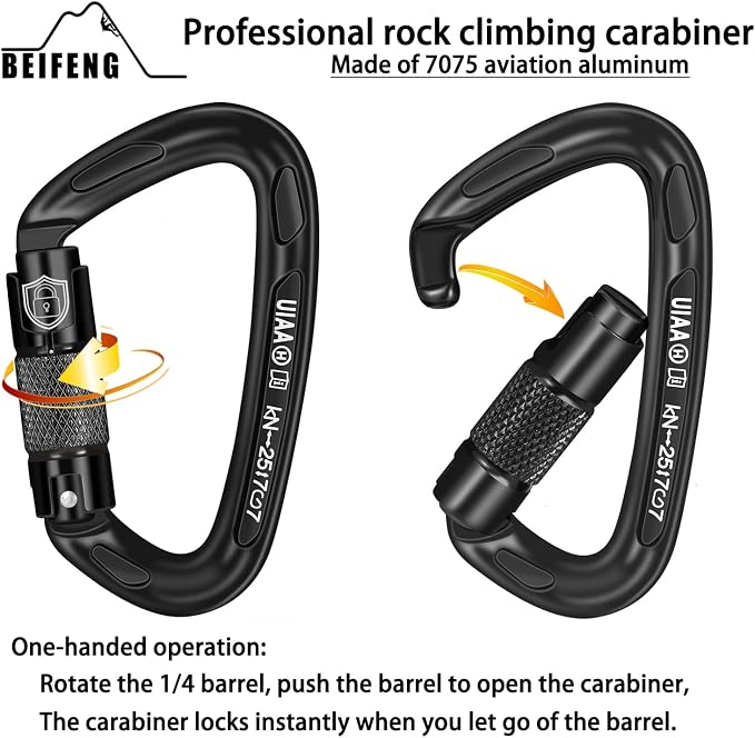 BEIFENG 25KN Auto Locking Carabiner - Image 3