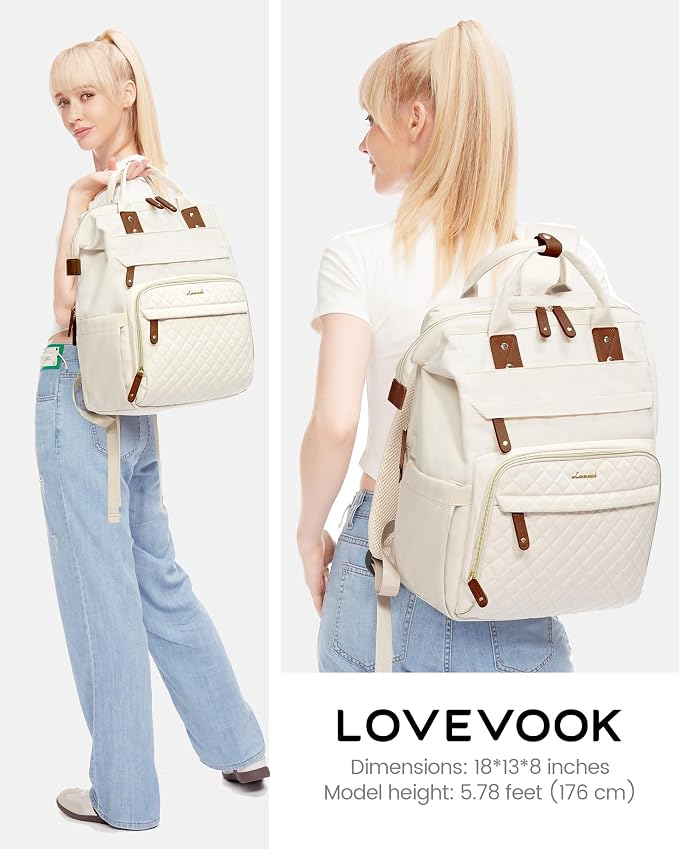 LOVEVOOK Laptop Backpack for Women, 17.3'' Waterproof Nurse Bag Teacher Work - Image 4