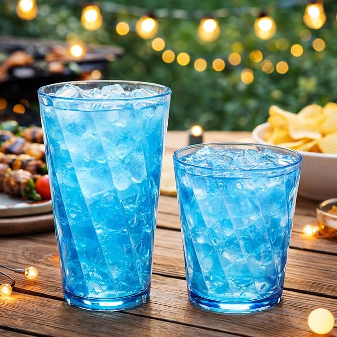 LemonRoad 24 Pack Reusable Plastic Drinking Glasses Set - 20oz & 13.5oz - Image 5