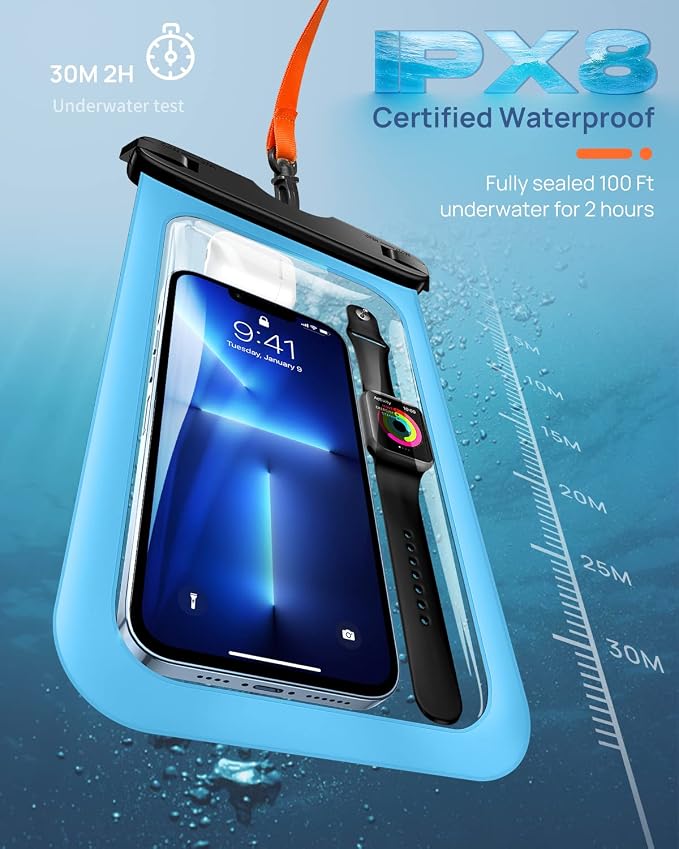Lanhiem Large Waterproof Phone Pouch Universal IPX8 Waterproof Dry Bag - Image 3