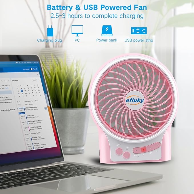 efluky 3-Speed Mini Desk Fan - Image 2