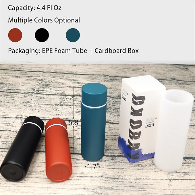 Cute Small Water Bottle, 4.4 Fl. Oz, Mini Slim Flask - Image 8