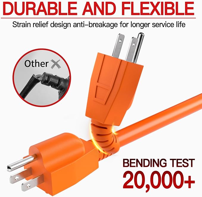 Skrizcable 16/3 50 FT Outdoor Extension Cord Waterproof, Weatherproof & Flame - Image 4