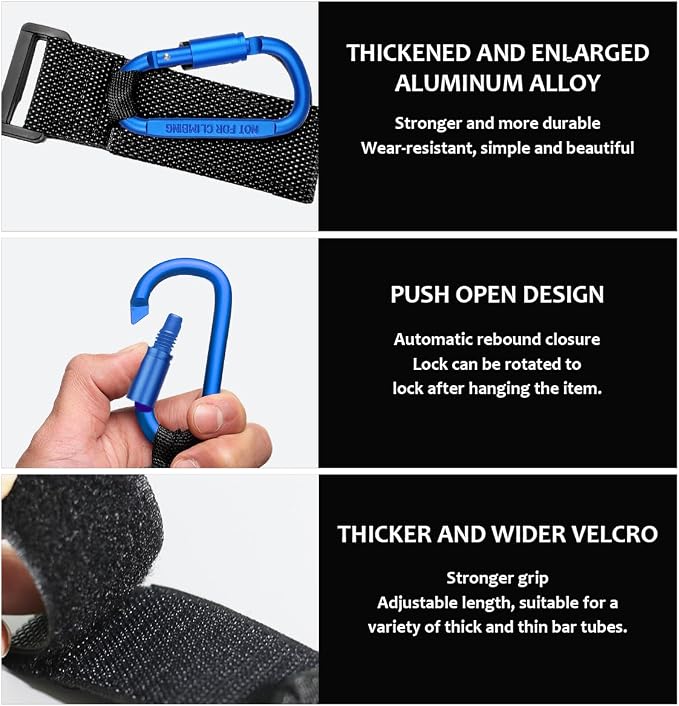 KVAEY 2 Pack Multipurpose Hook for Hanging Helmet, Durable Carabiners, Roll Bar - Image 3