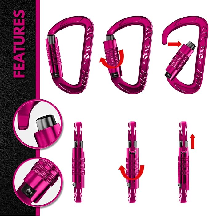 Rhino Produxs 12kN Heavy Duty Carabiner Clips, - Image 4