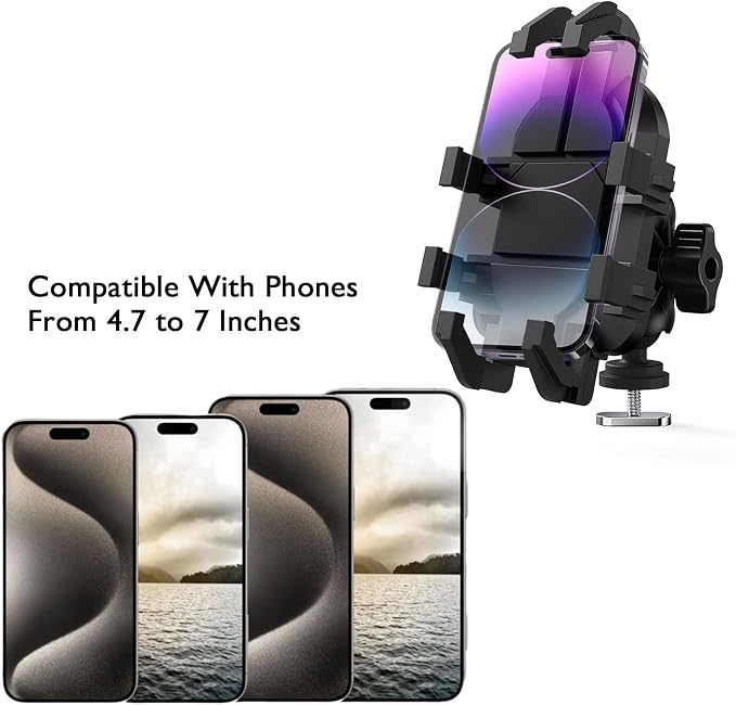 Kayak Phone Holder Mount with 8-Claw Anti-Slip Fixing, 360° Adjustable Kayak - Image 2