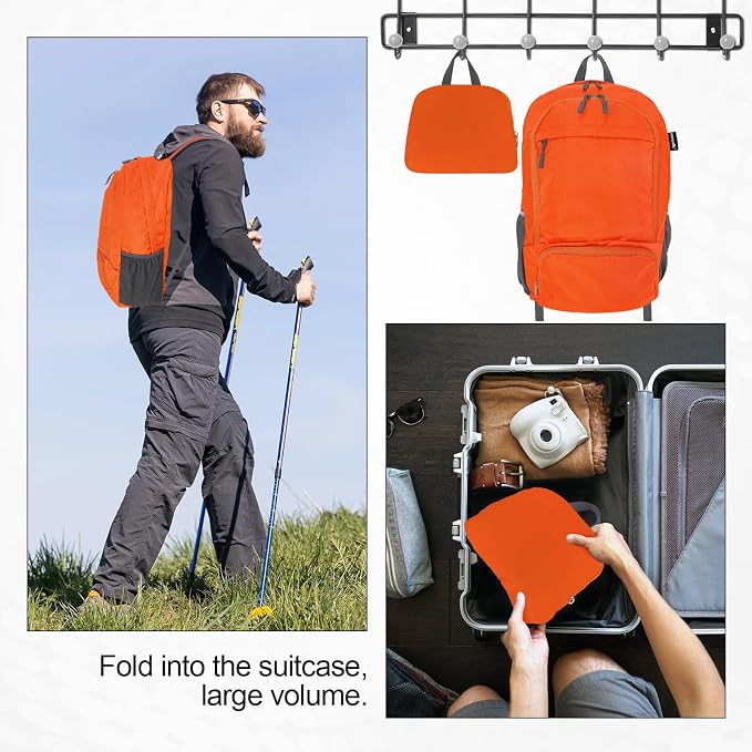 HOLYLUCK 20L Lightweight Packable Hiking Daypack Foldable Backpack - Image 6