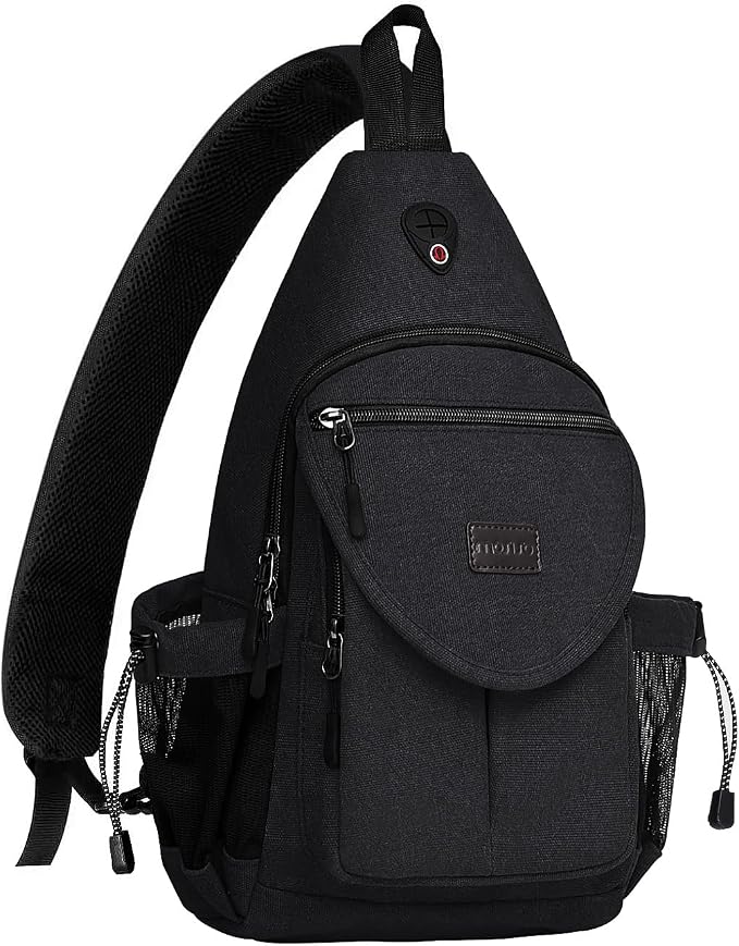 MOSISO Sling Backpack, Canvas Crossbody Hiking Daypack Bag by MOSISO