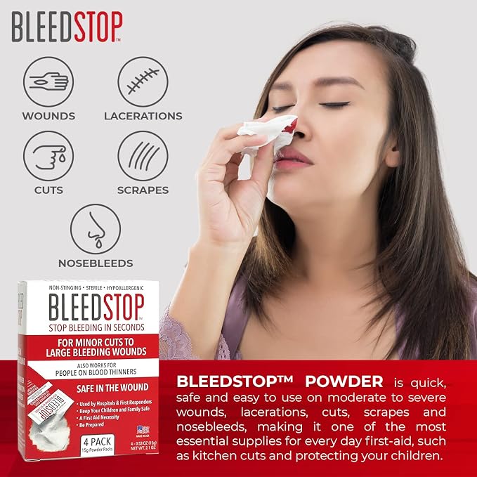 BleedStop™ First Aid Powder for Blood Clotting, Trauma Kit, Blood Thinner - Image 7