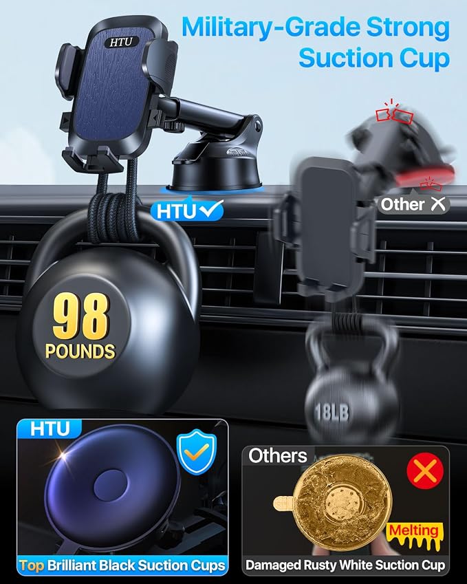 【98+LBS Strongest Suction & Military-Grade】Ultimate Car Phone Mount【Patent & - Image 2