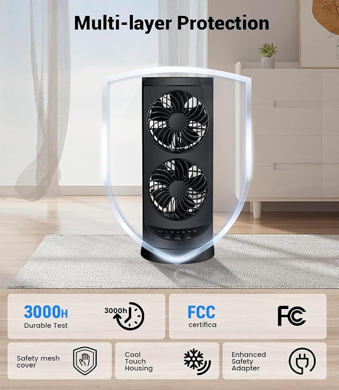 Personal Tower Cooling Fans that Blow Cold Air, Standing Small Desk Fan - Image 7