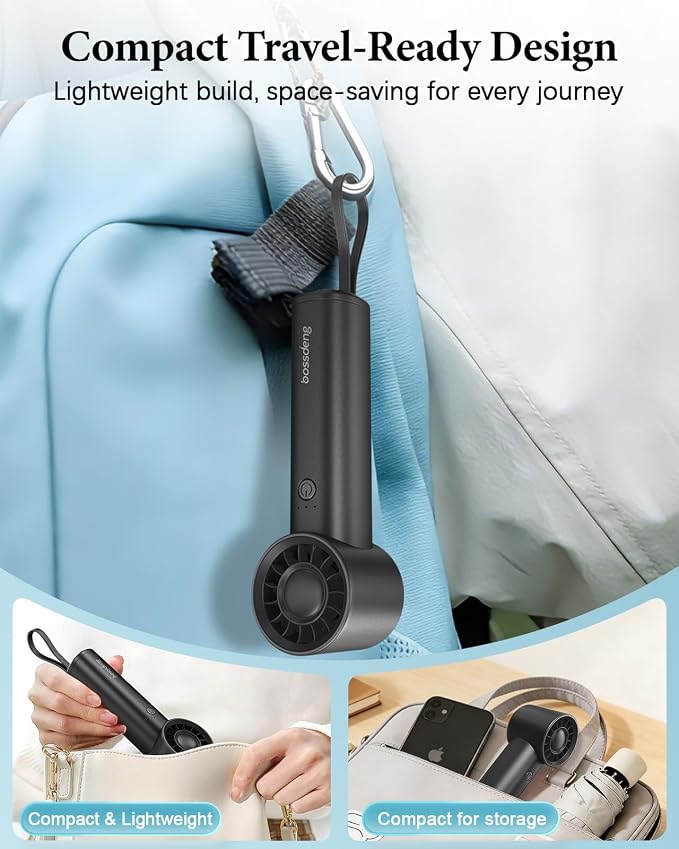 Portable Handheld Fan with Power Bank, 3 IN 1 USB Rechargeable Mini Personal - Image 6