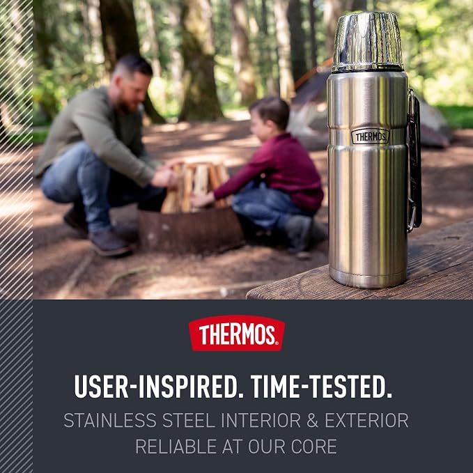 THERMOS Stainless King Vacuum-Insulated Beverage Bottle, 40 Ounce, Rustic Red - Image 5