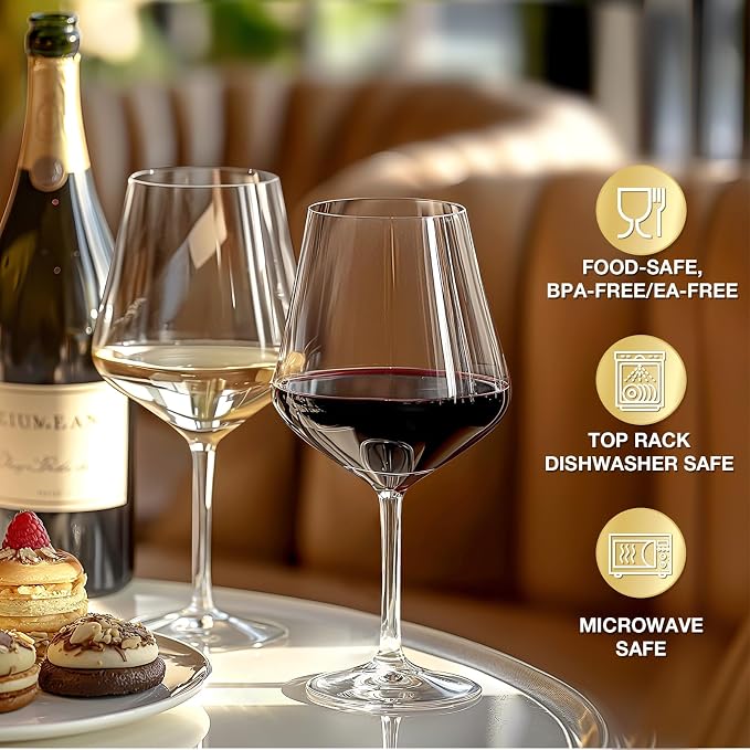 Hlukana Unbreakable Wine Glasses Set of 6, 16 oz Plastic Wine Glasses - Image 5