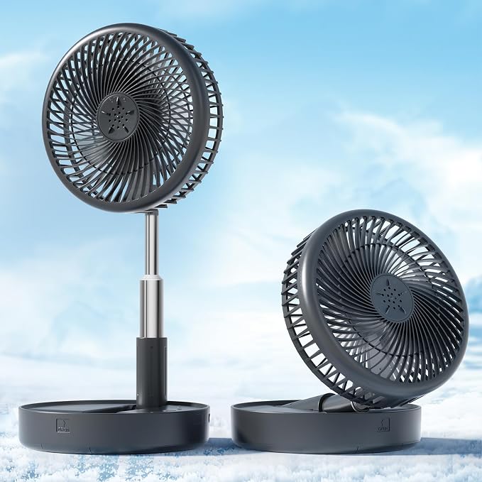 Primevolve Battery Operated Fan, Portable Rechargeable USB Floor Table Desk Fan by Primevolve