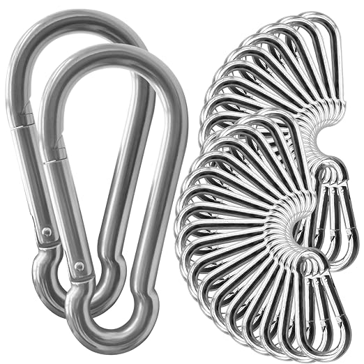 60 Pack Heavy Duty Carabiners, 3/8” Spring Snap Hook Carabiner by REDOVANT