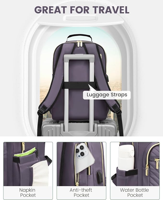 LOVEVOOK Laptop Backpack Purse for Women, Large Capacity Travel Business - Image 4