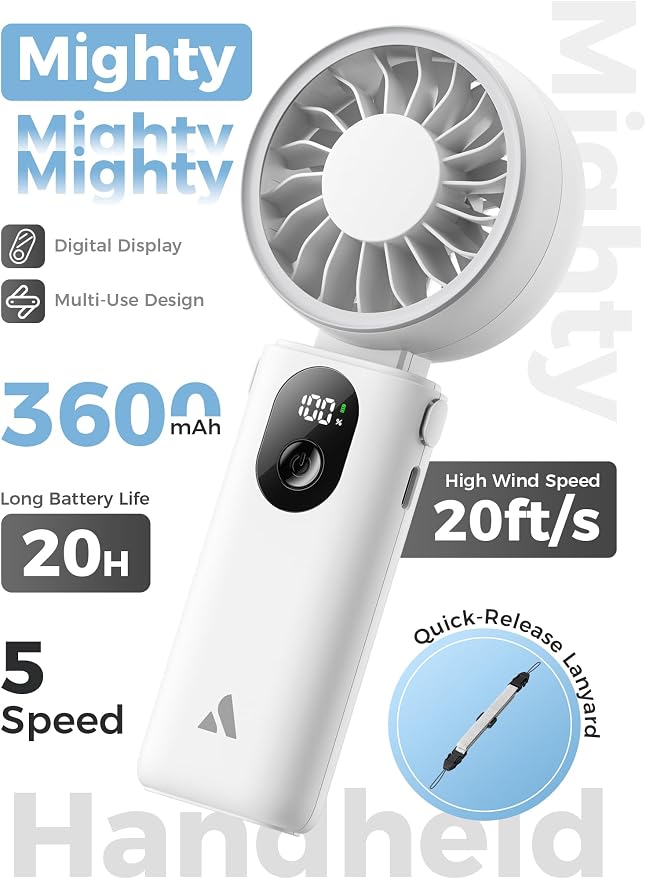 Aecooly Mighty Portable Handheld Fan | 20H Max Cooling Time | 3 Flexible Modes - Image 2
