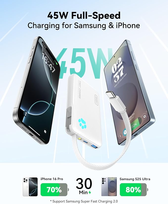 INIU Portable Charger, Slim 45W 10000mAh Power Bank - Image 2