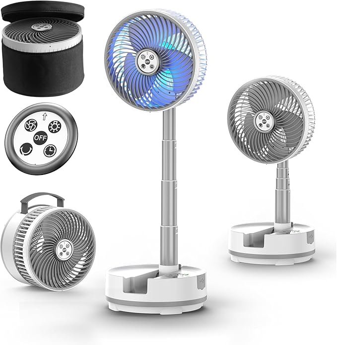 Socool 20000mAh 8" Portable Fan Battery Operated Fans, Oscillating Charging Fan by Socoolfancoolinhand