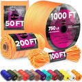 TECEUM 5/32" Paracord Rope 1000 – 1000ft / 200ft / 100ft / 50ft – Tactical by TECEUM