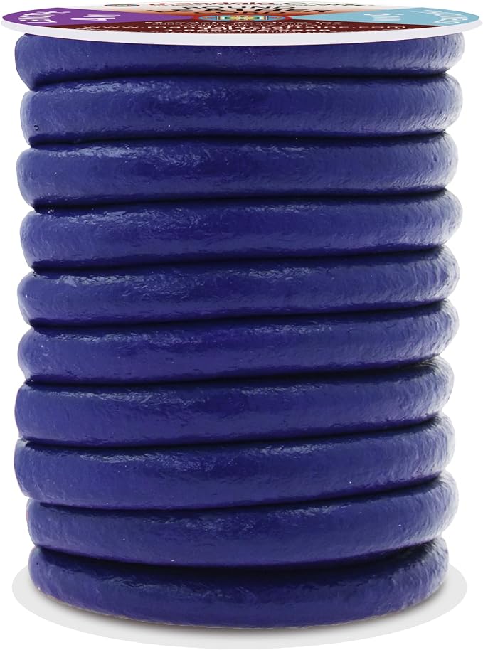 Mandala Crafts Round Genuine Navy Blue Leather Cord - Image 2