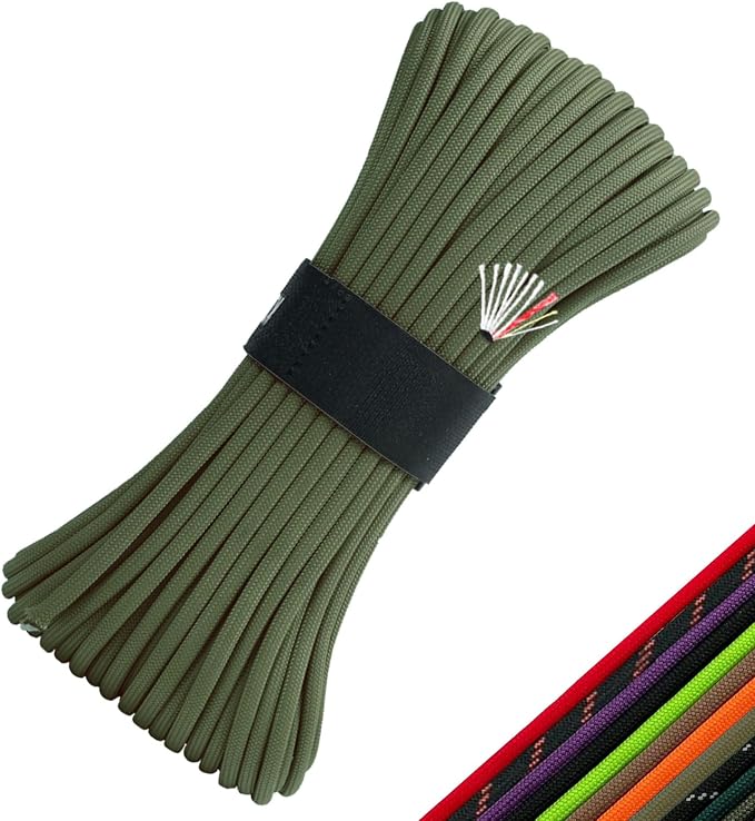 Survival Paracord 550 Fire Paracord Survivor Cord Nlyon Rope 10 Strands US - Image 9