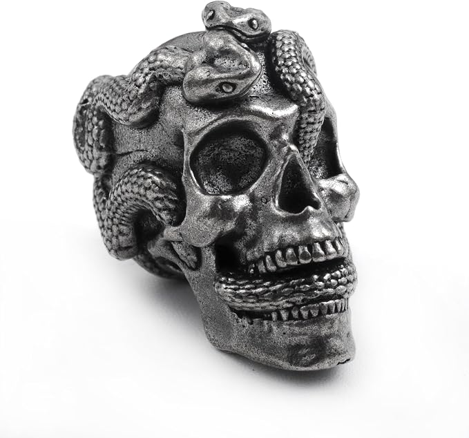 Skull Paracord Bead, 0.75x0.56x0.78 inches, by FLAMEDUKEParacordBeads