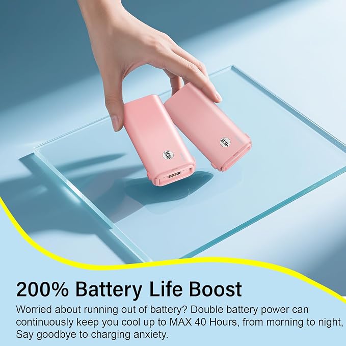HandFan 10400mAh Personal Handheld Fan, 40Hrs Long-Lasted Hand Fan Rechargeable - Image 2