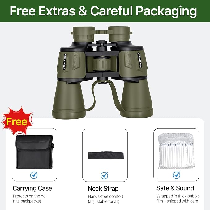 20x50 Hunting Binoculars for Adults High Powered - 28mm Large Eyepiece - Image 6