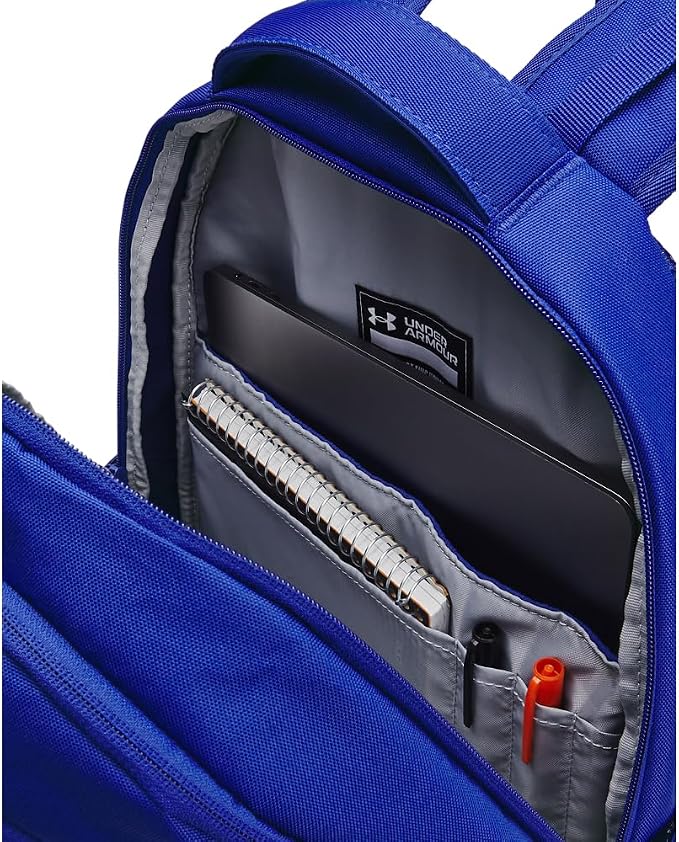 Under Armour Unisex-Adult Hustle 6.0 Backpack, Royal/Royal/Metallic Silver - Image 4