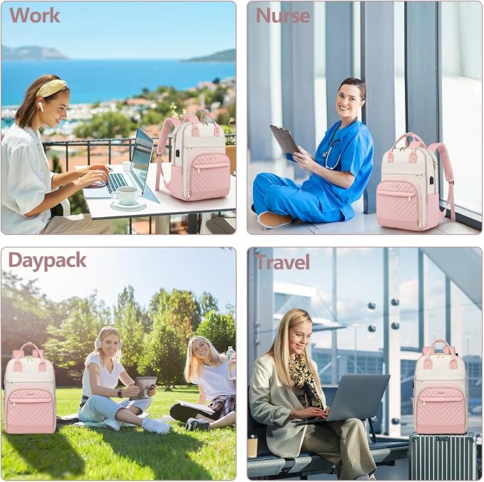Backpack for Women Laptop Bag: Work Travel Backpacks Fits 17 inch Computer - Image 7