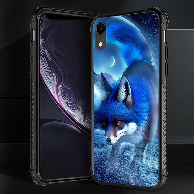 for iPhone XR Case, Snowy Mountain Fox Lake Pattern Graphic Design Girl Boy - Image 2