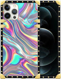 Compatible with iPhone 12 Case, Holographic Abstract Iridescent Textures Luxury by Unknown