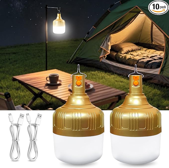 2 Pack Rechargeable LED Camping Lantern, 4000mAh IPX4 Waterproof Tent Light by Unknown