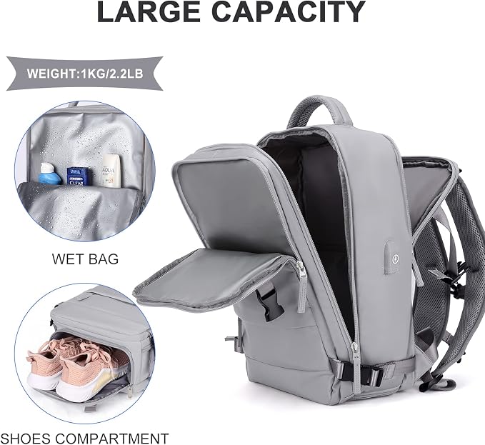 coowoz Travel Backpack For Women Men, Carry On Backpack, Hiking Backpack - Image 4