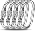 Oval Indoor Outdoor Climbing Carabiner, 25 KN Screw Locking Heavy Duty Safety by RopesAndNets