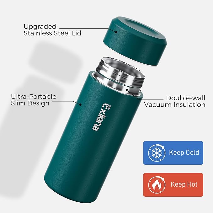 【Upgraded】Exllena Small Insulated Water Bottle 8 oz/250ml– Mini Insulated Water - Image 3