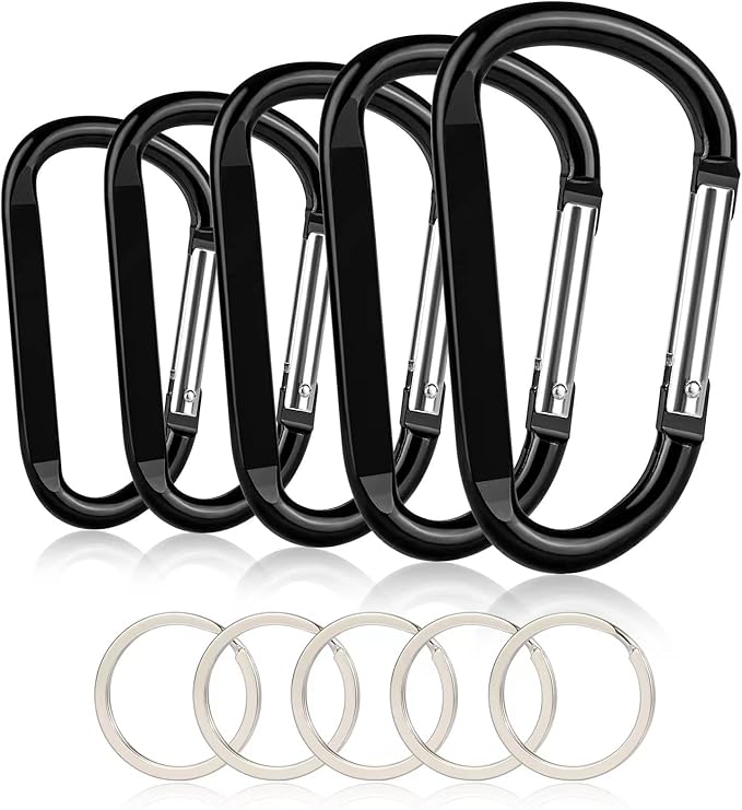 Carabiner Caribeaner Clip, Extra Large 4" Aluminum Carabeaner Keychain Hook by CampTek