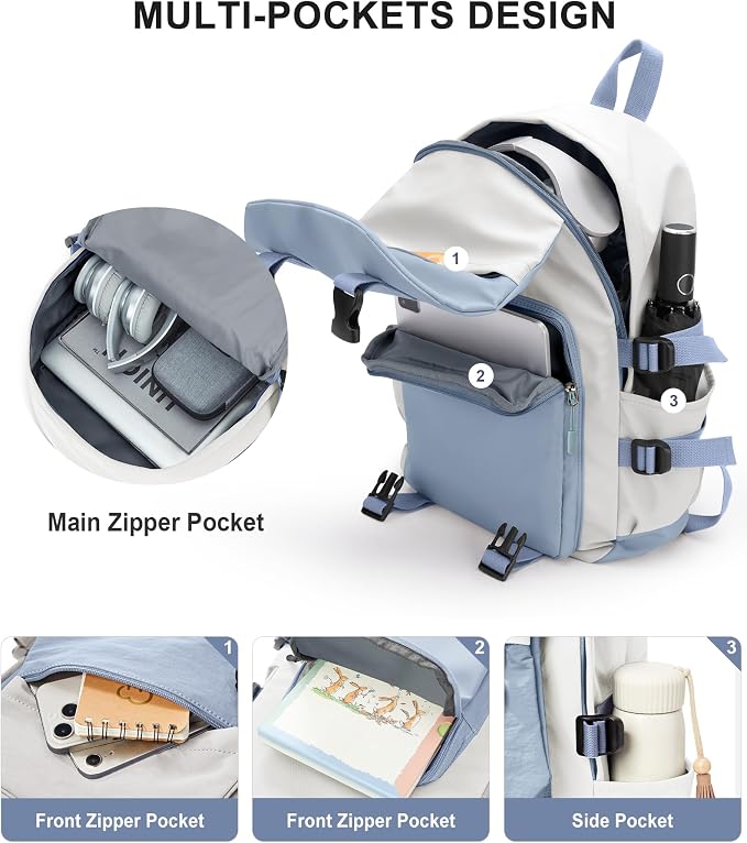 coowoz School Bag Lightweight Casual Daypack College Laptop Backpack - Image 4