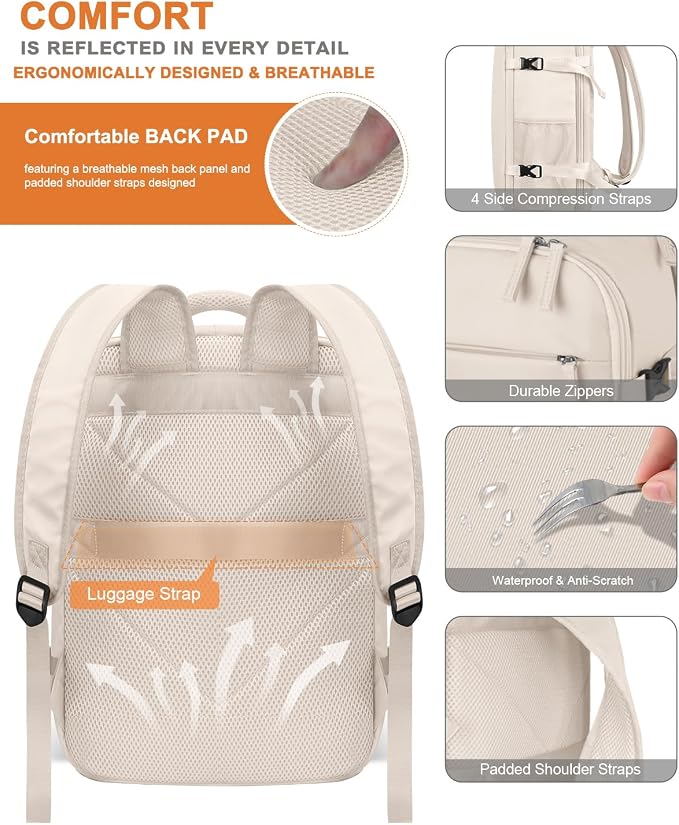 Capolo Travel Backpack for Women Men Waterproof Laptop Backpack Airlines - Image 6