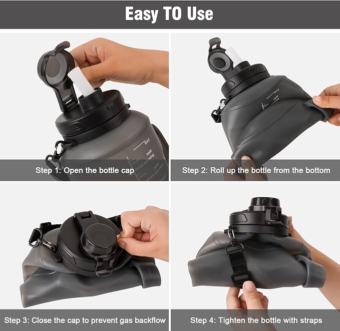 Collapsible Water Bottles, 2L/64OZ travel water bottle Bottle - Image 7