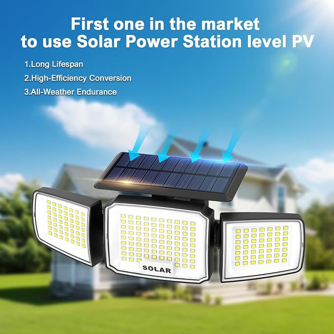 Solar Security Light Outdoor, Solar Flood Light - Image 4