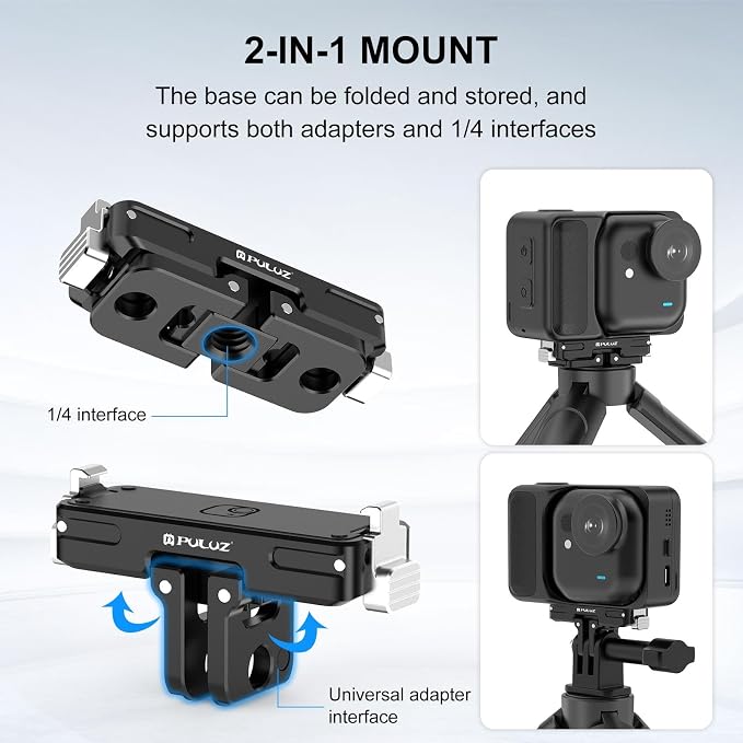 PULUZ Quick Release Mount for Insta360 GO Ultra, Magnetic Aluminum Alloy - Image 4