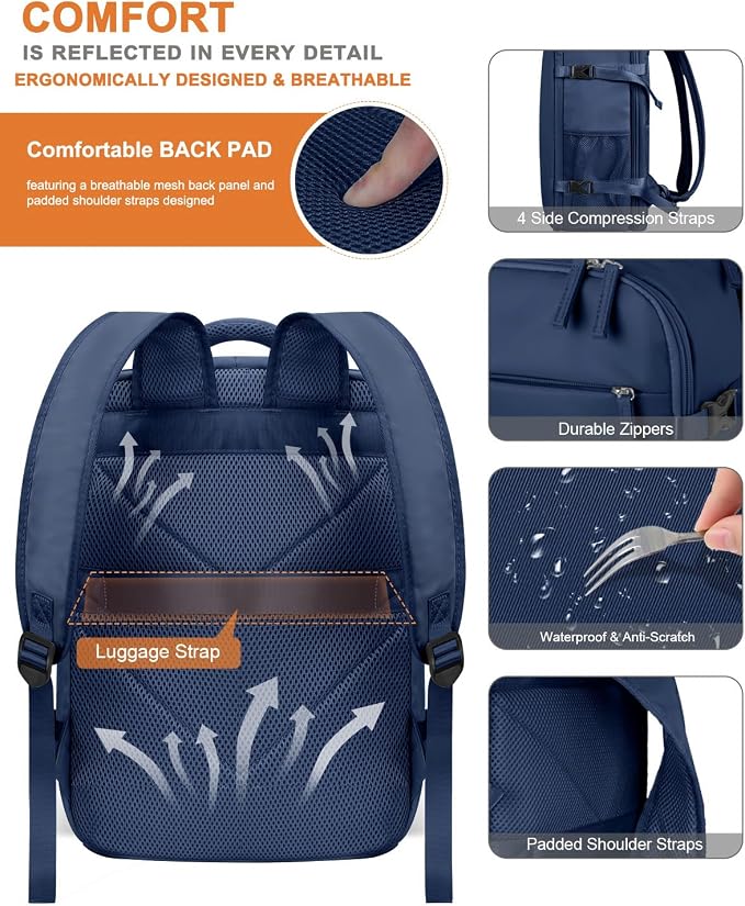 Capolo Travel Backpack for Women Men Waterproof Laptop Backpack Airlines - Image 5