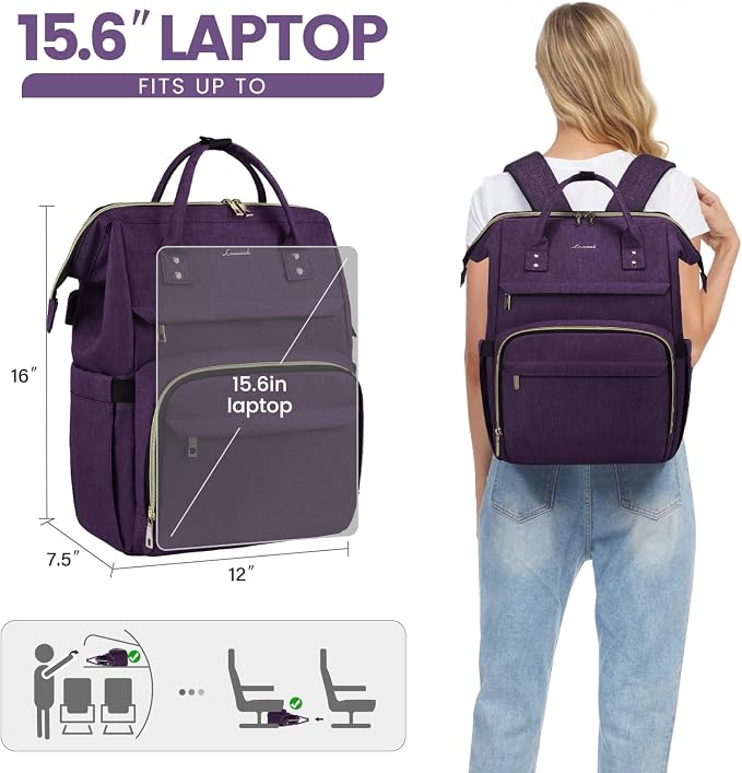 LOVEVOOK Laptop Backpack for Women, 15.6 Inch Professional Womens Travel - Image 6