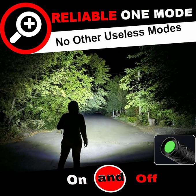 1 Mode Flashlights 2 Pack, Super Bright Zoomable LED Tactical Flashlight High - Image 2