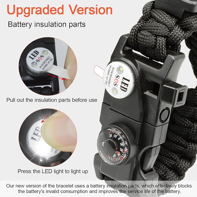 20 in 1 Survival Paracord Bracelet Adjustable Gear Kit - Image 6