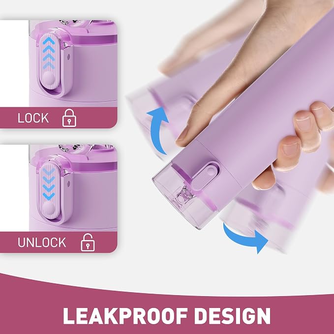 9oz Small Water Bottles with Straw, Mini Water Bottle with One-Hand Open Design - Image 4