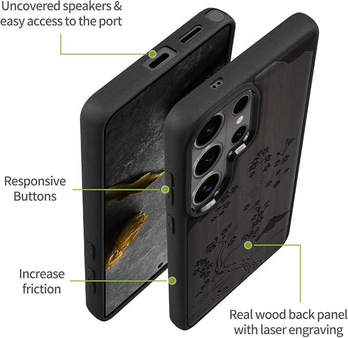 Carveit Magnetic Wooden Case for Samsung Galaxy S26 Ultra Case 2026, TPU - Image 6